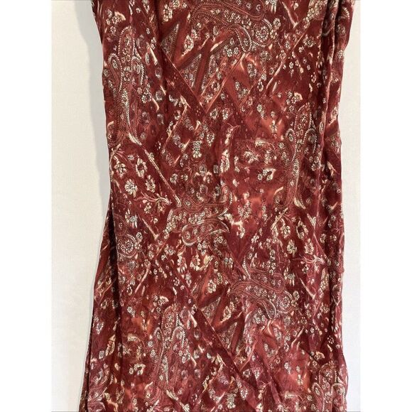 VTG Y2K City Triangles Boho Tan Dress Asymmetric Spaghetti Strap Fairycore 11 - Picture 4 of 7